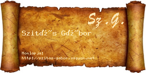 Szitás Gábor névjegykártya